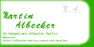 martin albecker business card